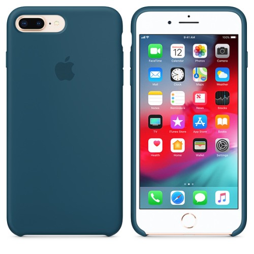 Custodia in silicone per iPhone 8 Plus / 7 Plus - Blu cosmo